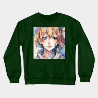 Anime girl with big eyes Crewneck Sweatshirt